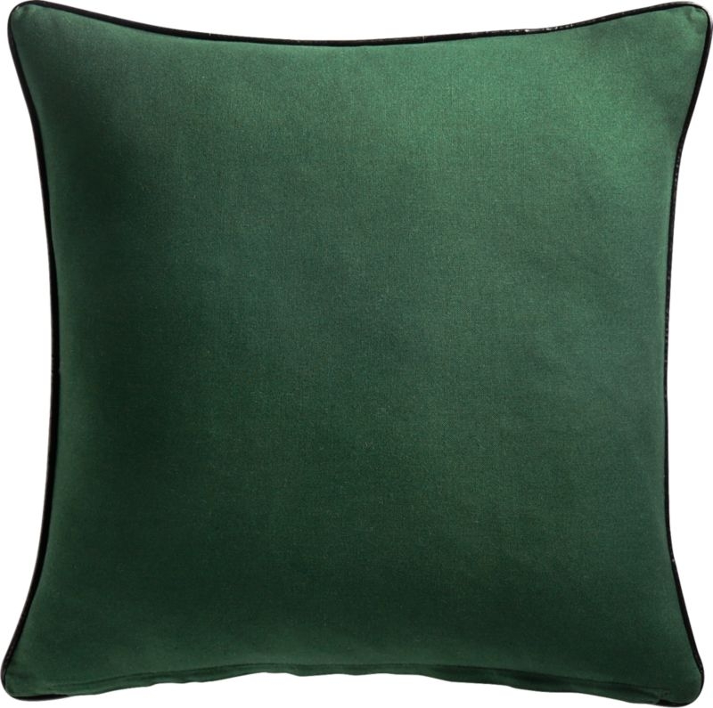 18" Emerald Crushed Velvet Pillow with Feather-Down Insert - Image 2