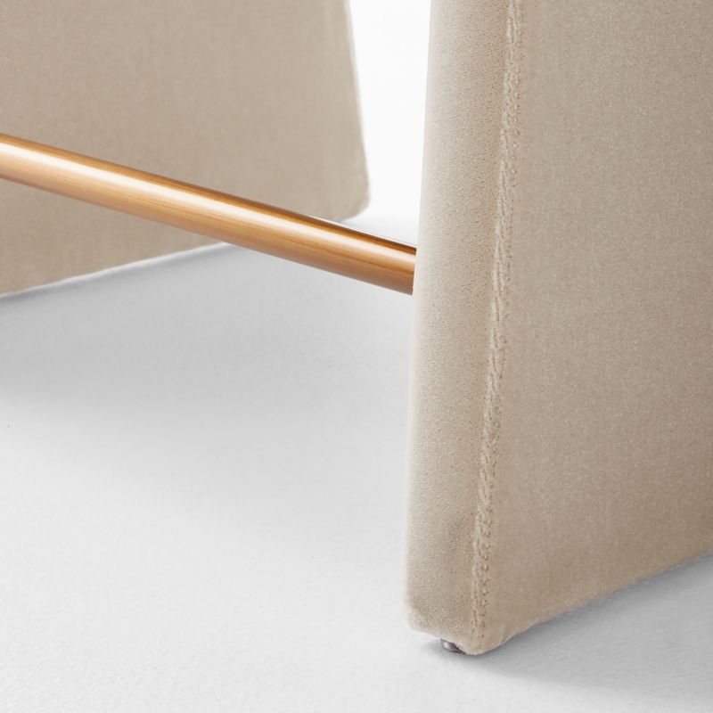 Foley Grey Faux Mohair Dining Counter Stool - Image 3