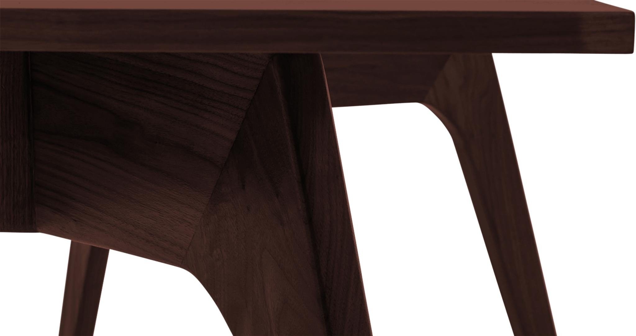 Hesse Mid Century Modern (Wood Top) Dining Table - Walnut - Image 4