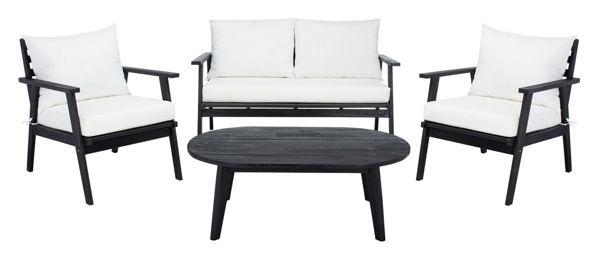 Deacon 4 Pc Living Set - Black / Beige - Safavieh - Image 0