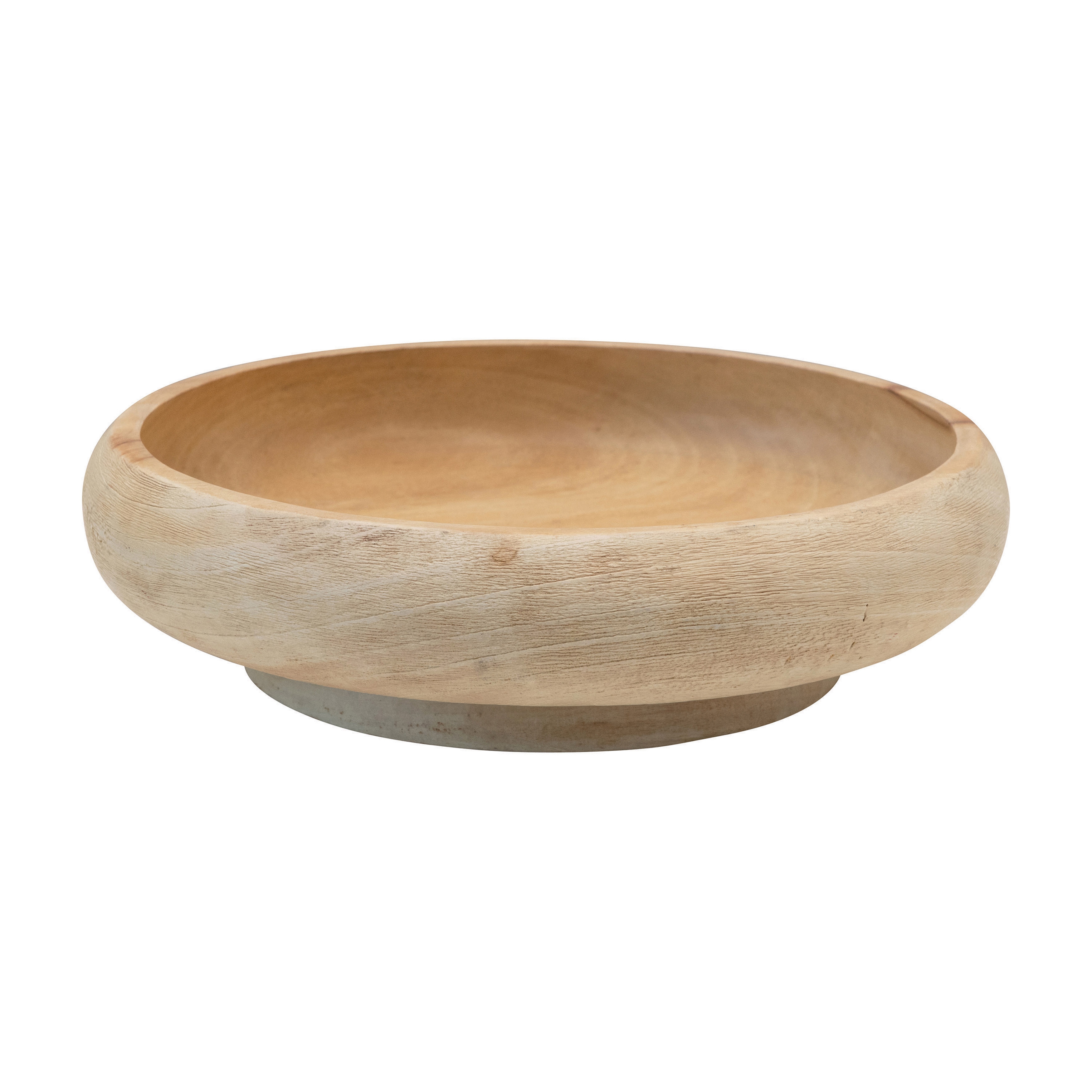 Mango Wood Bowl, Combed & Bleached - Image 0