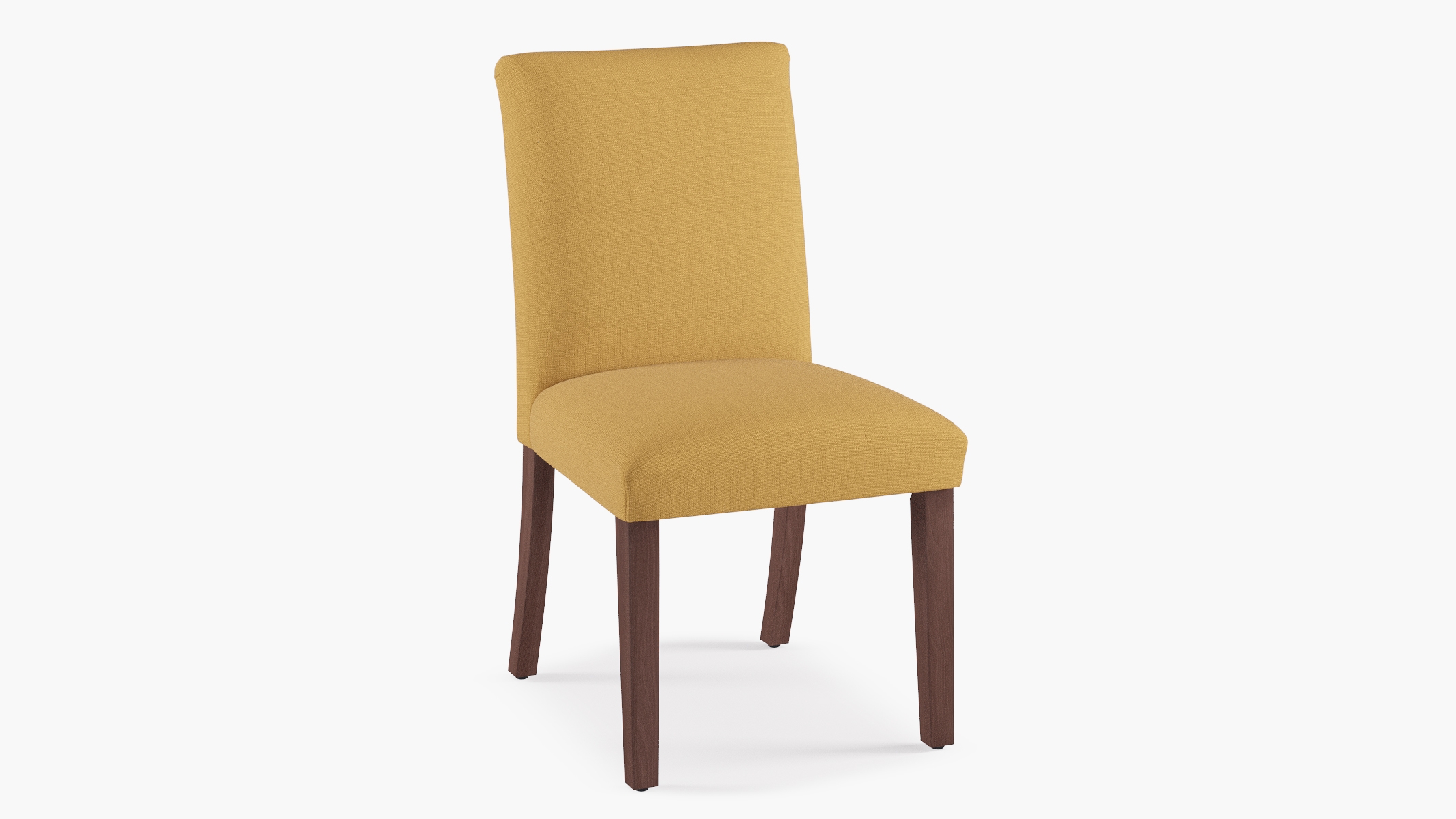 Classic Dining Chair, French Yellow Everyday Linen, Espresso - Image 1