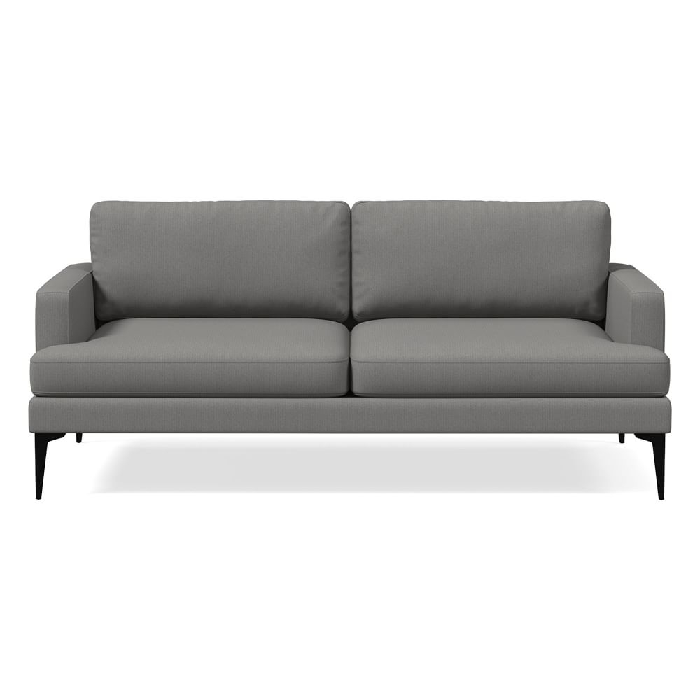 Andes 77" Multi-Seat Sofa, Standard Depth, Performance Washed Canvas, Storm Gray, Dark Pewter - Image 0
