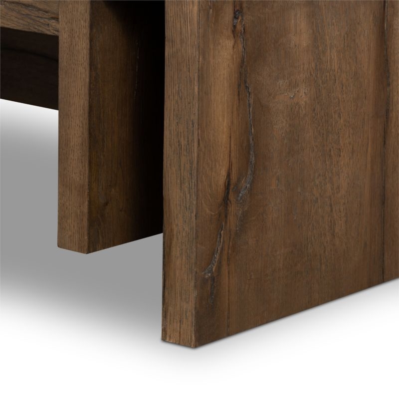 Cleave Brown Oak Wood 60" Rectangular Coffee Table - Image 4