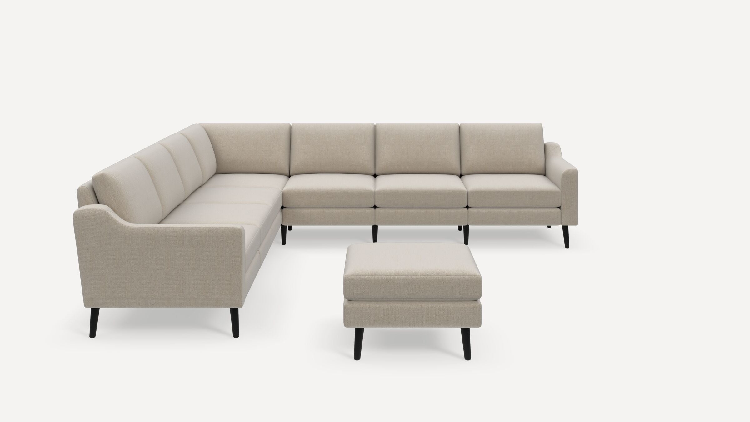 Nomad 7-Seat Corner Sectional with Ottoman - Georgia Clay - Performance Chenille / Ebony - Wood / Slope - Image 0