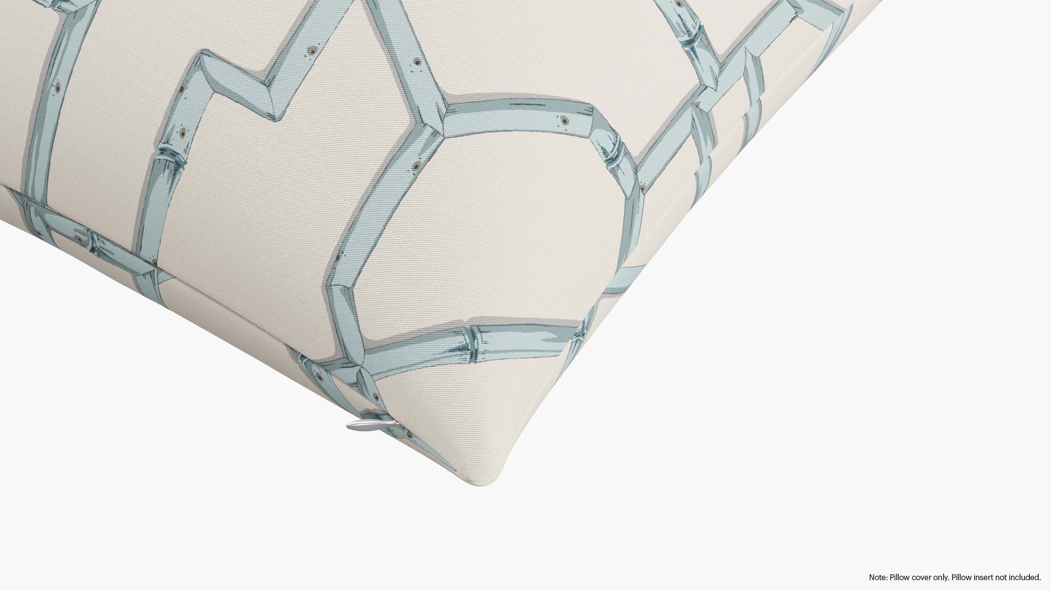 Throw Pillow Cover 22", Blue Baldwin Bamboo, 22" x 22" - Image 1