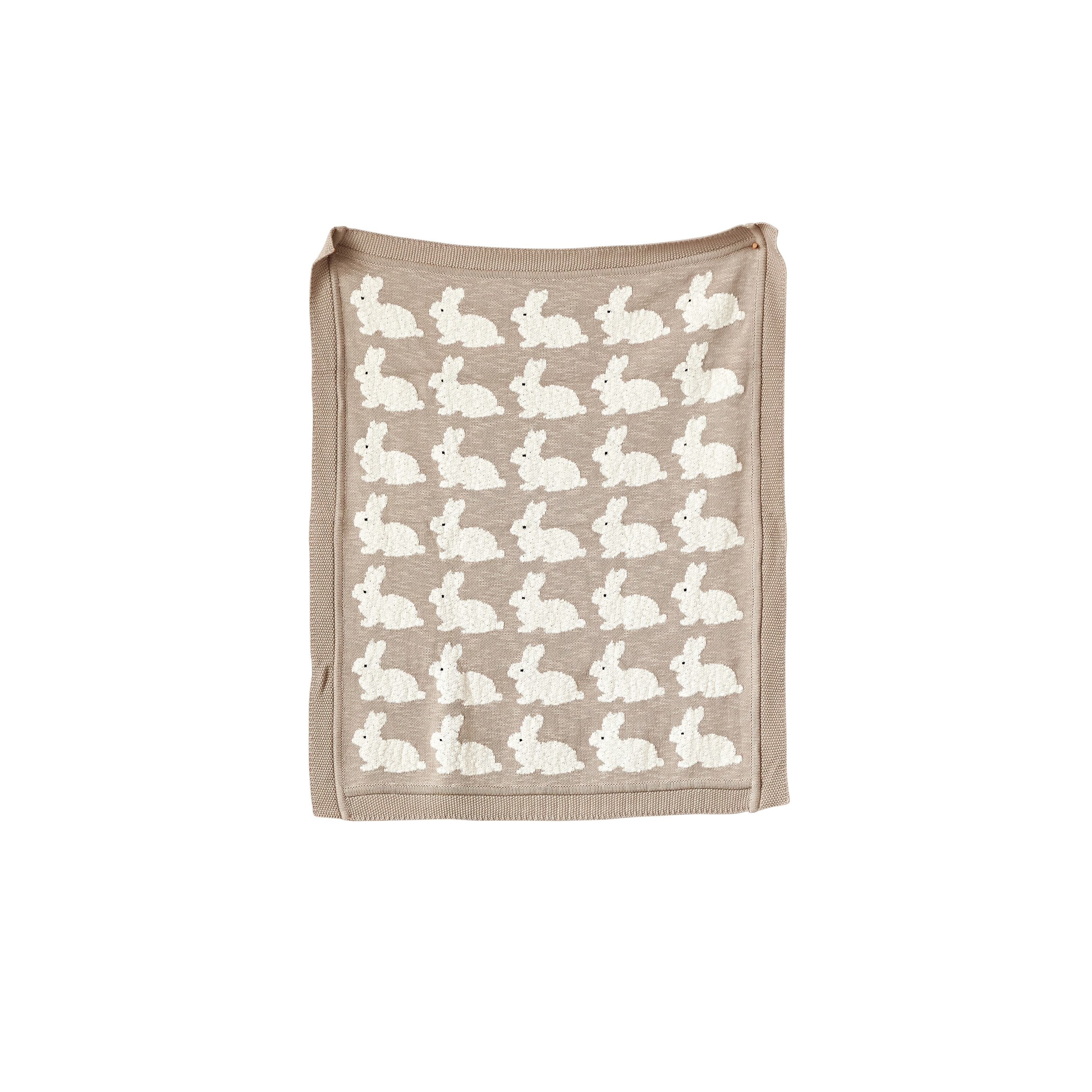 Grey Cotton Knit Rabbit Blanket - Image 0