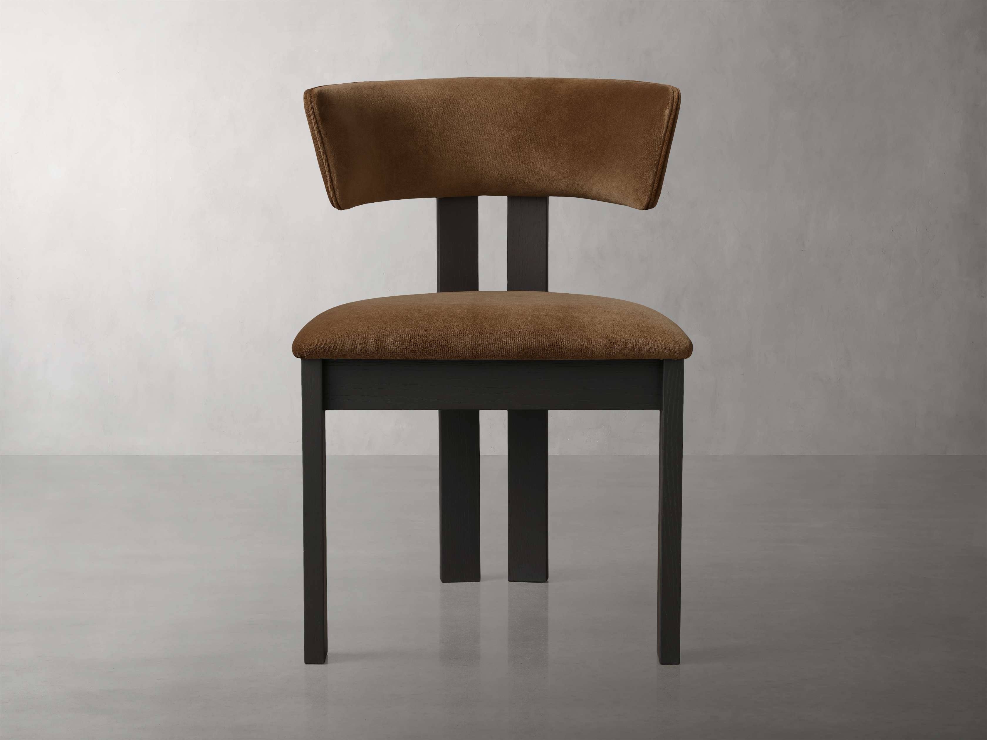 Rodin Dining Side Chair in Upholstered Brown  Vesuvio Black & Banks Cocoa - Image 0