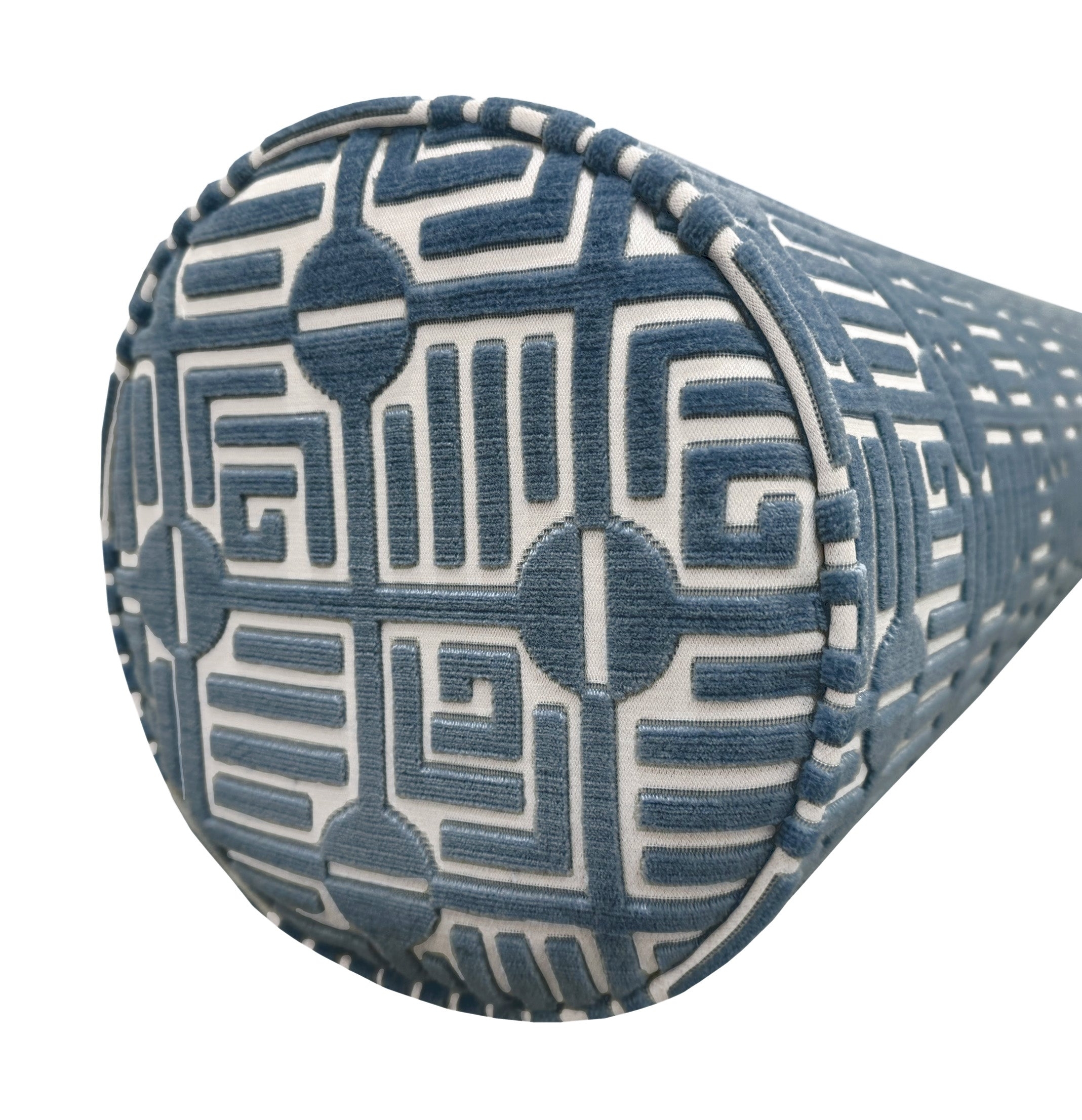 THE BOLSTER :: LABYRINTH VELVET // NAVY | THIBAUT - TWIN // 9" X 24" - Image 3
