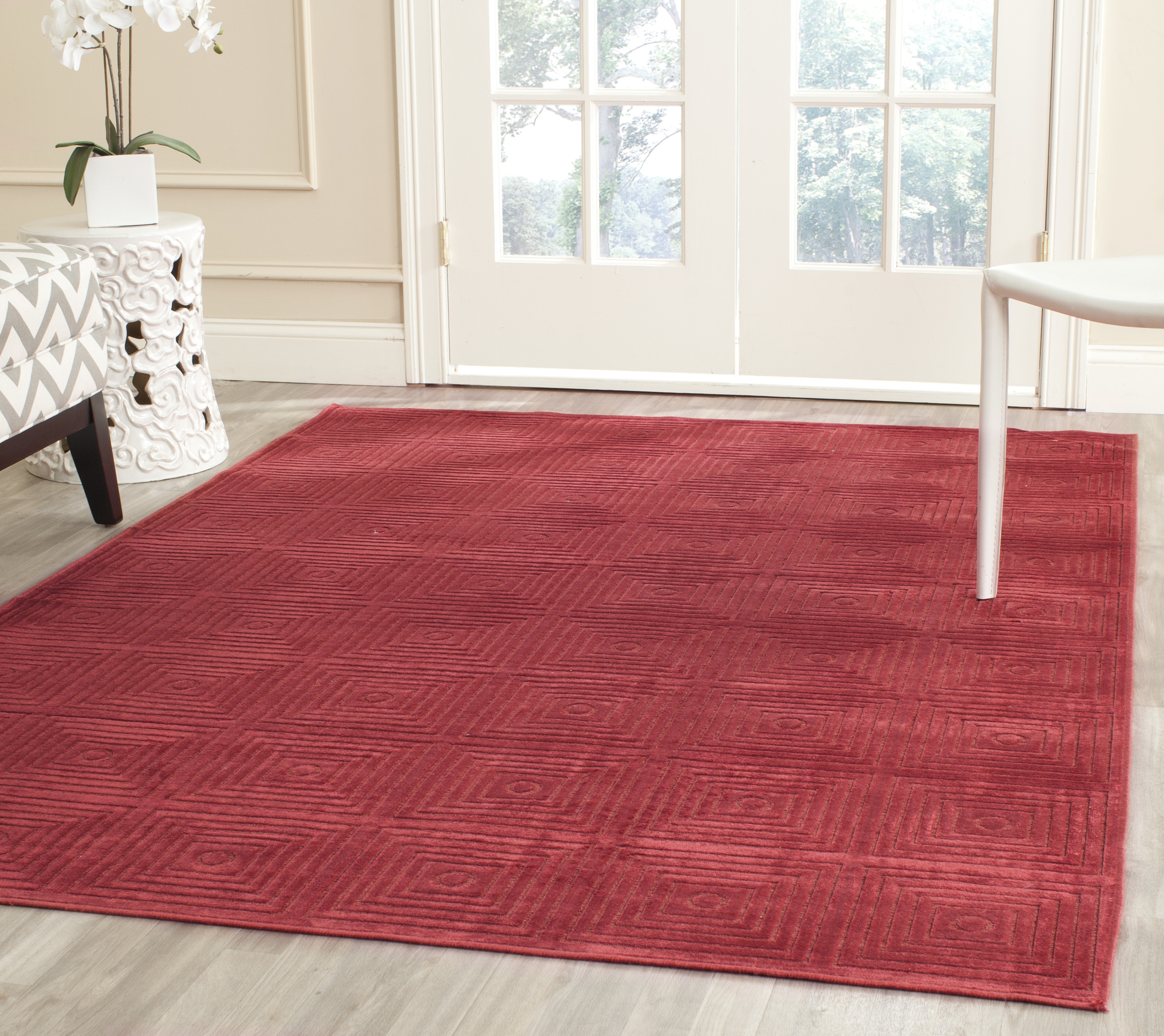 Arlo Home Woven Area Rug, PAR161-1220, Red/Red,  8' X 11' 2" - Image 1