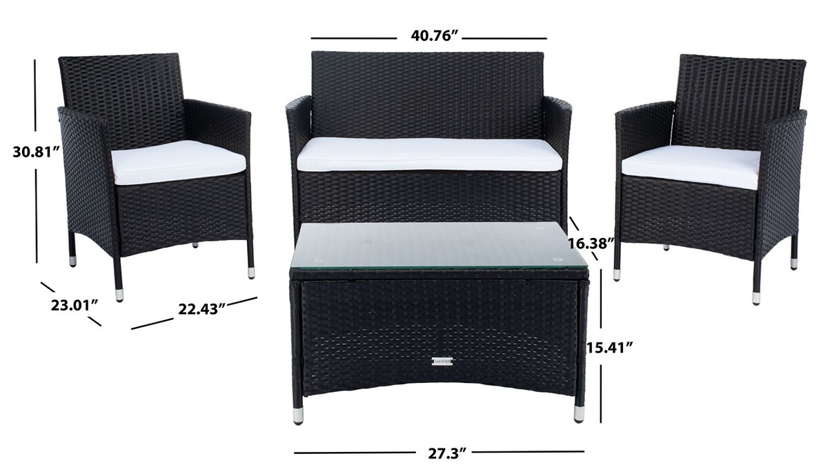 Bandele 4Pc Living Set - Black / Beige - Safavieh - Image 8