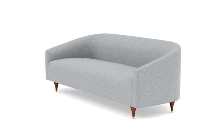 Tegan Sofa with Grey Gris Fabric and Oiled Walnut with Brass Cap legs - Image 4