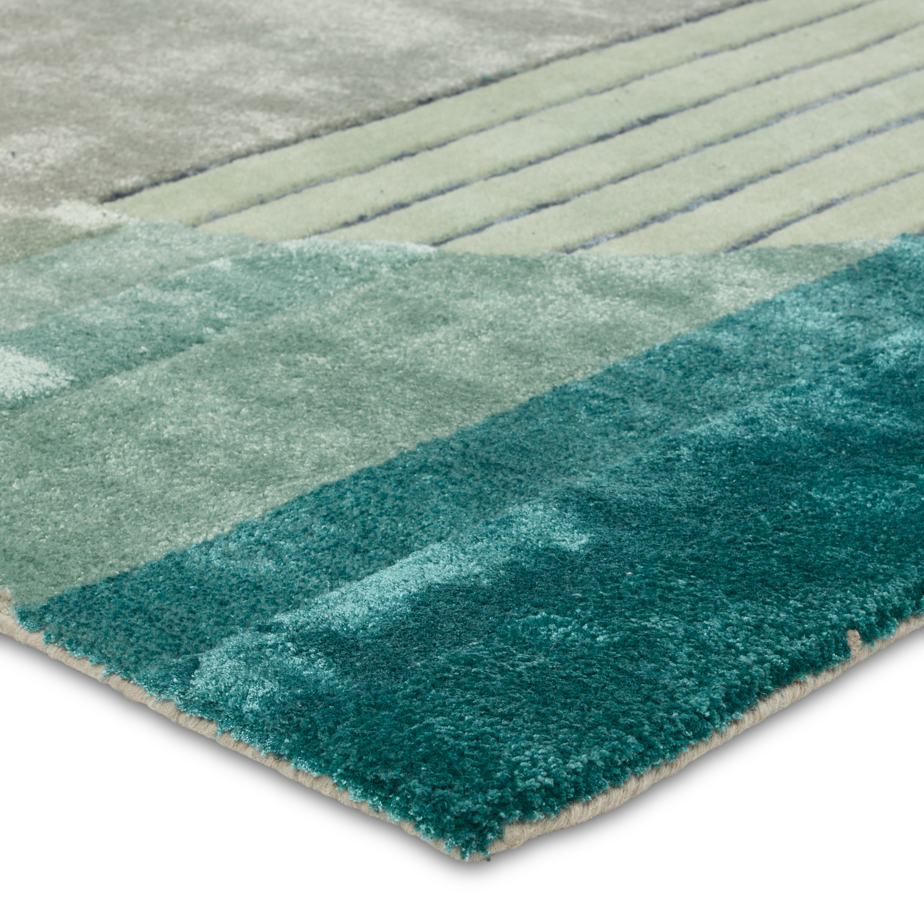 Meruvia Handmade Abstract Sage/ Multicolor Area Rug (9'X12') - Image 1