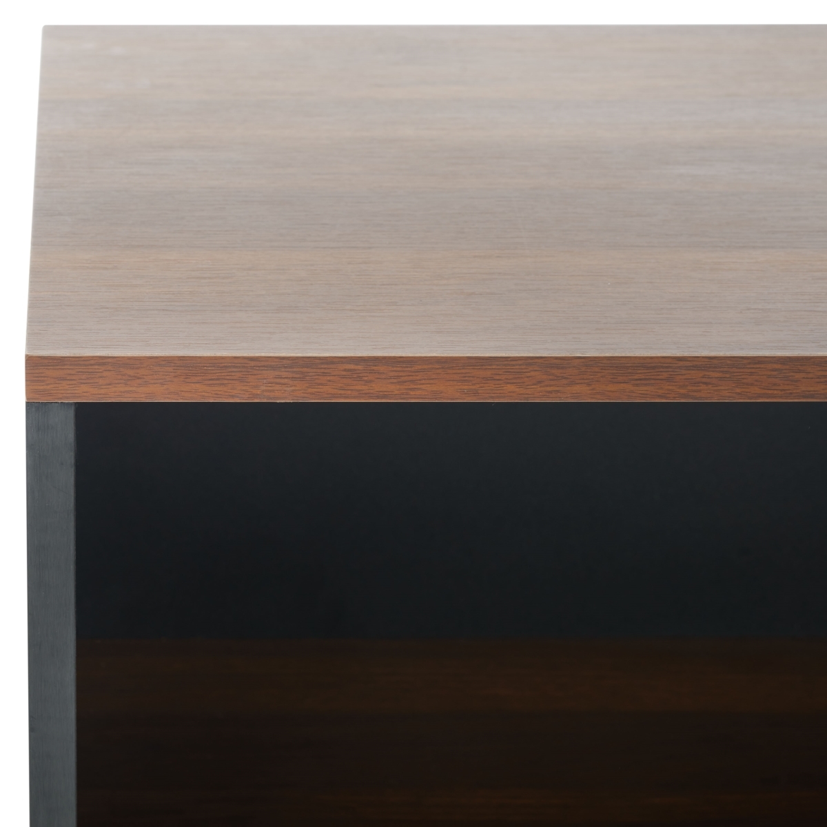 Merrick Media Stand - Walnut / Black - Safavieh - Image 2