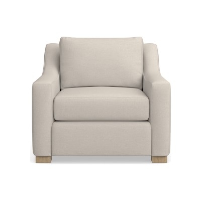 Ghent Slope Arm Club Chair, Standard Cushion, Perennials Performance Basketweave, Natural, Natural Leg - Image 0