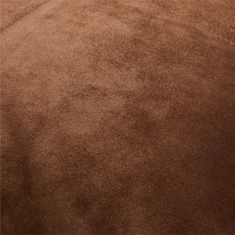 Hyde Pieced Suede 23x23 Brown Throw Pillow Cover - Image 8
