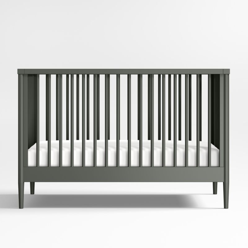 Hampshire Olive Green Wood Convertible Baby Crib with Toddler Bed Rail - Image 6