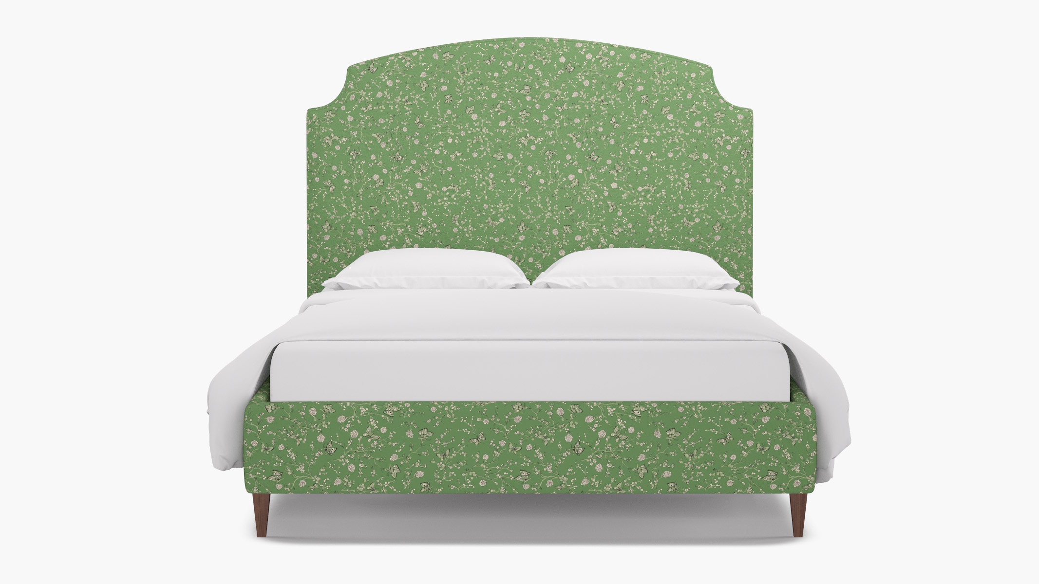 Cove Bed, Kelly Mariposa, Walnut Square Tapered Leg, King - Image 0