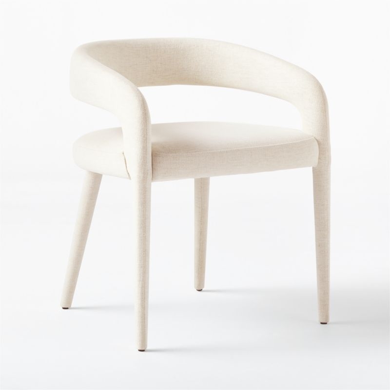 Lisette White Performance Fabric Dining Armchair - Image 0
