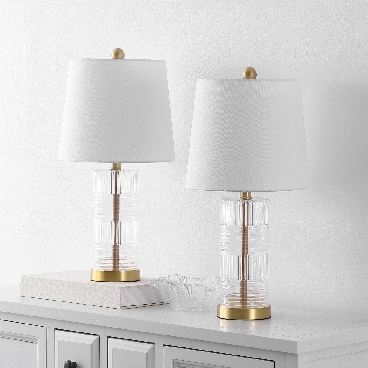 Faille Table Lamp - Blue/Brass - Image 2
