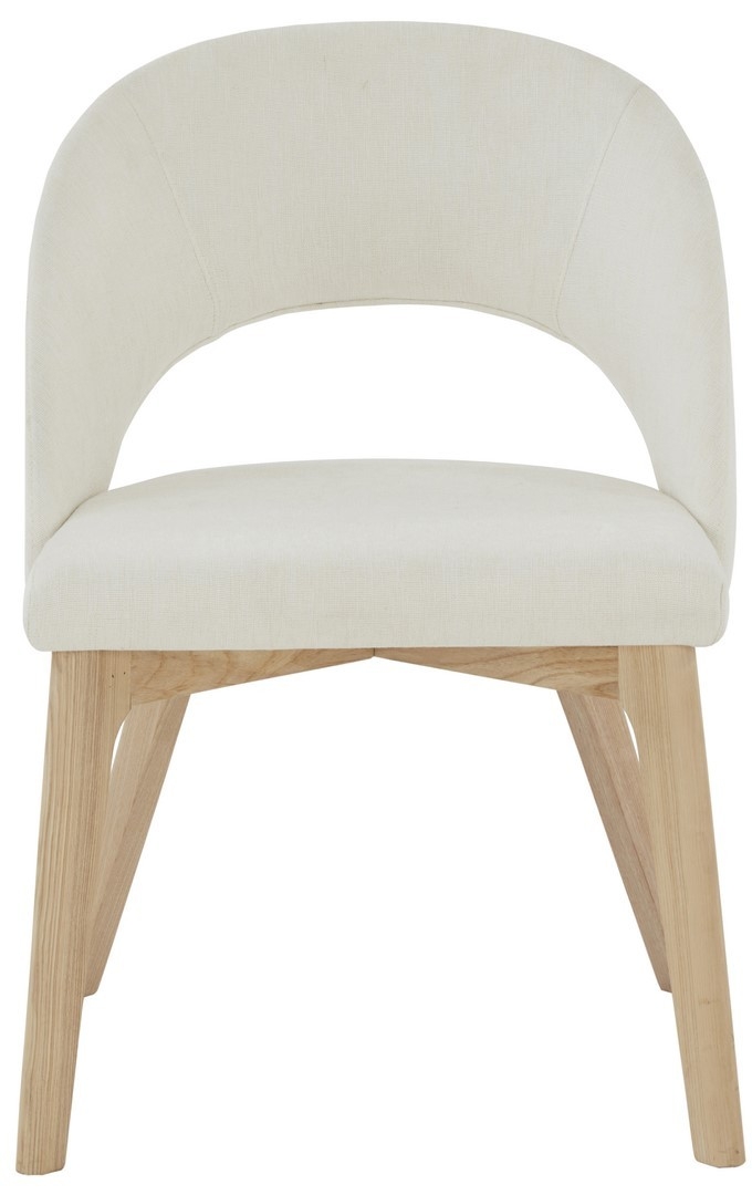 Rowland Linen Dining Chair - Ivory/Natural  - Image 1