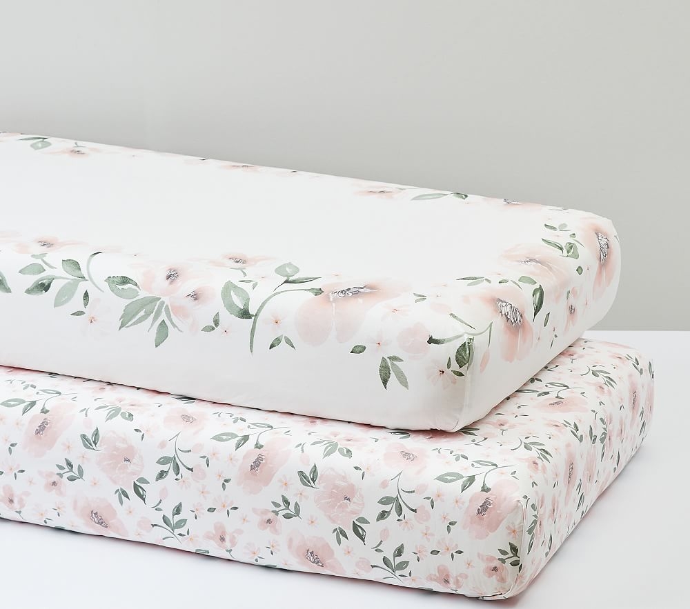 Organic Meredith Picture Perfect & Allover Floral Crib Fitted Sheet Bundle - Set of 2 - Image 0
