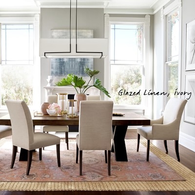 Belvedere Dining Armchair, Chunky Linen, Natural, Natural Oak Leg - Image 3