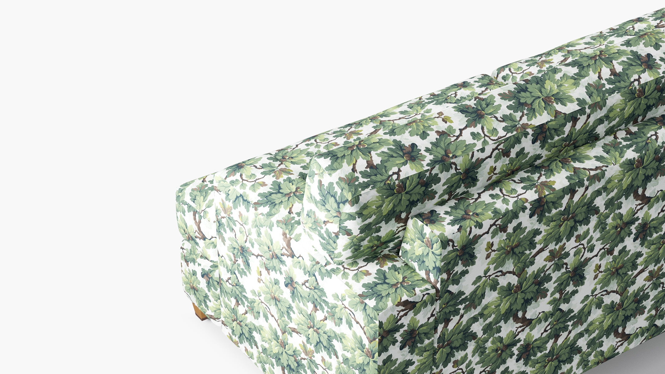 Classic Sofa, Vert Woodland, Natural with Antique Brass Caster - Image 4