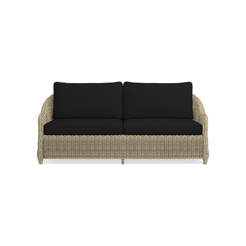 Manchester Regular Sofa Cushion, Perennials Performance Basketweave, Black - Image 0