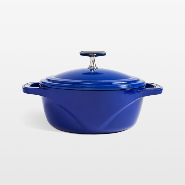 Lodge USA Enameled 3-Qt. Cast Iron Dutch Oven in Smooth Sailing Blue - Image 0