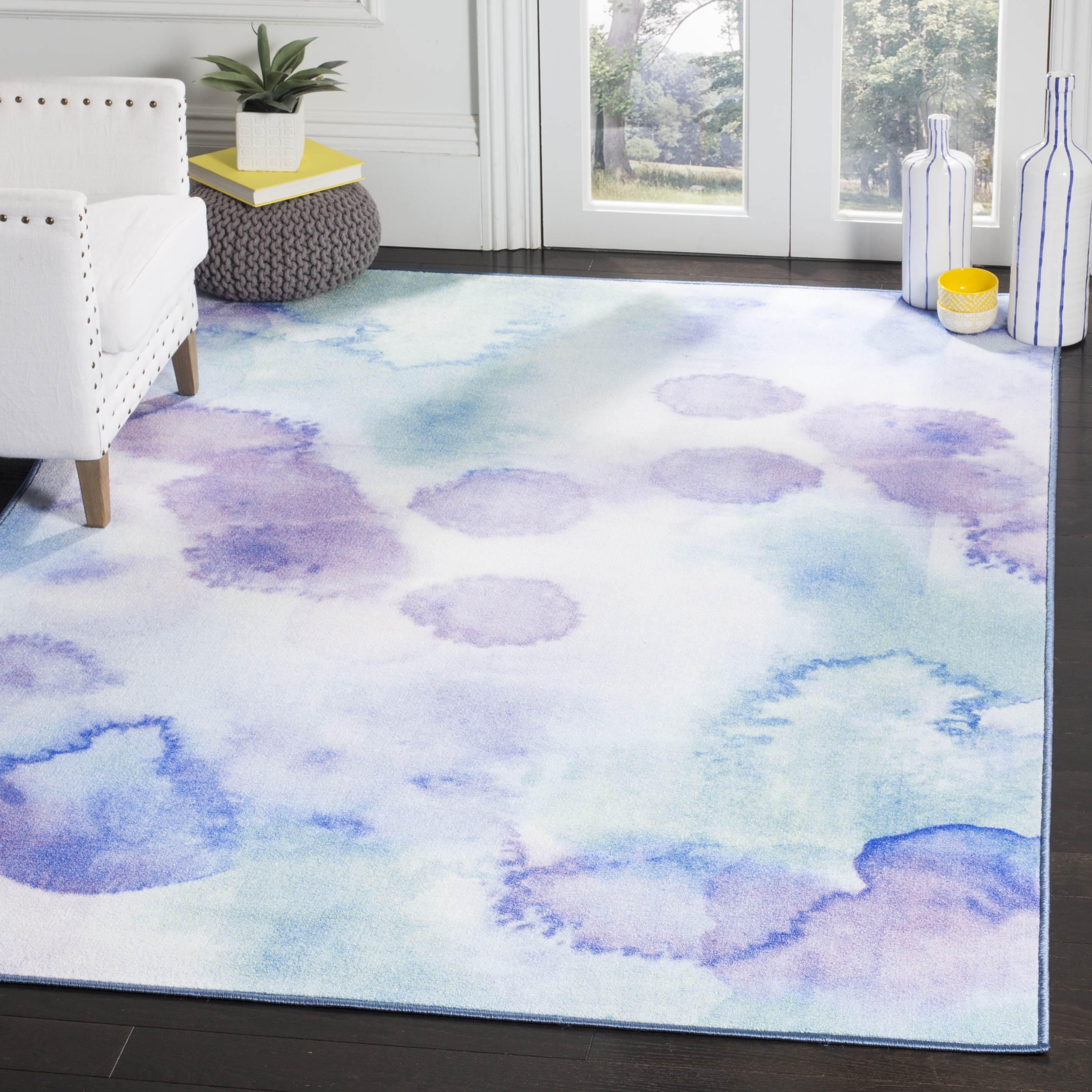 Arlo Home Woven Area Rug, PTB120C, Blue/Lavender,  5' 1" X 7' 6" - Image 1