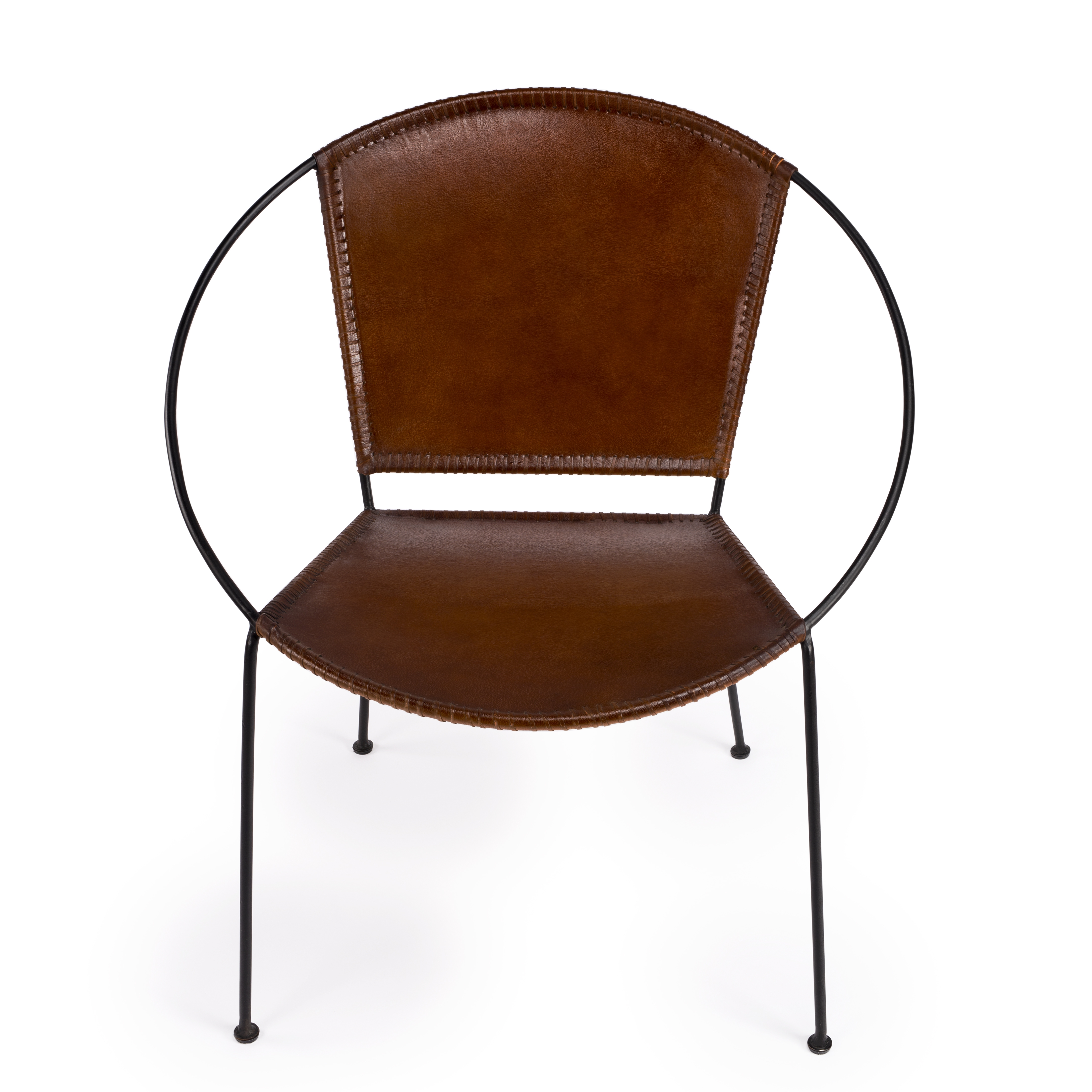 Milo Brown Leather Accent Chair - Image 3