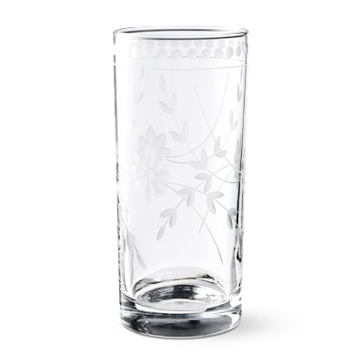 Vintage Etched Highball Glass, Each - Image 0