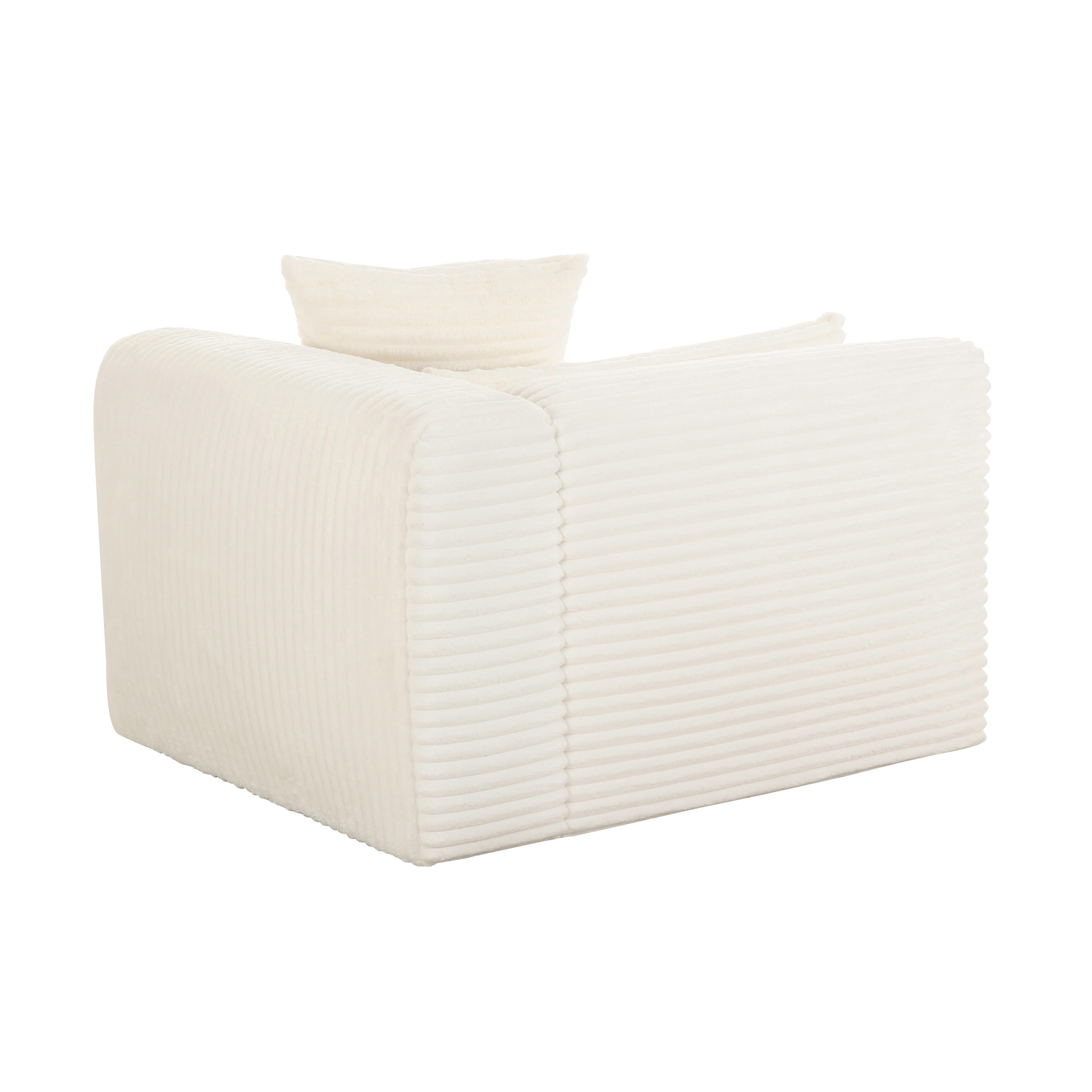 Tarra Fluffy Oversized Cream Corduroy Modular RAF Corner Chair - Image 2