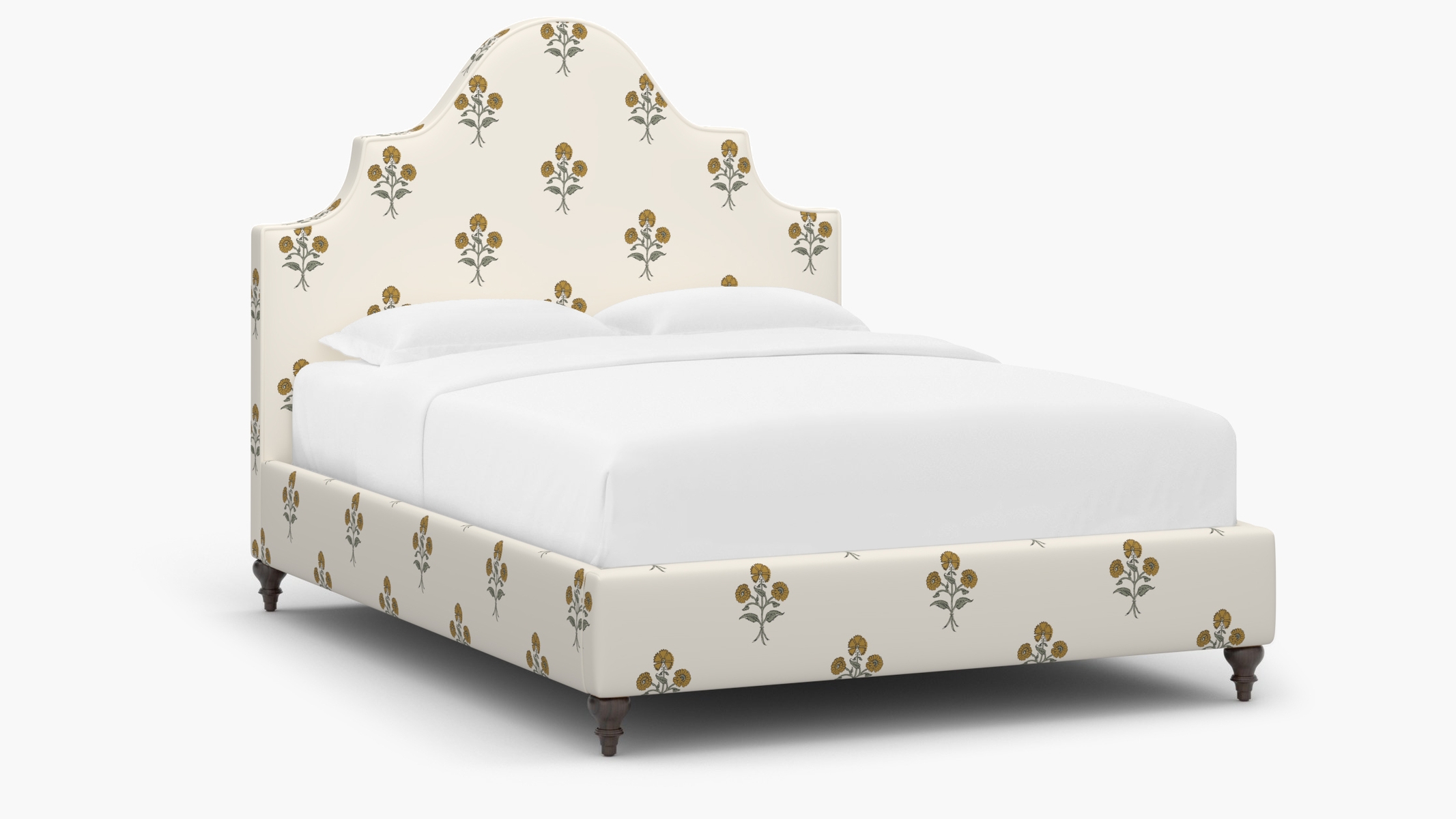 Statement Bed, Marigold Delphine, Espresso Traditional Turned Leg, Twin - Image 1