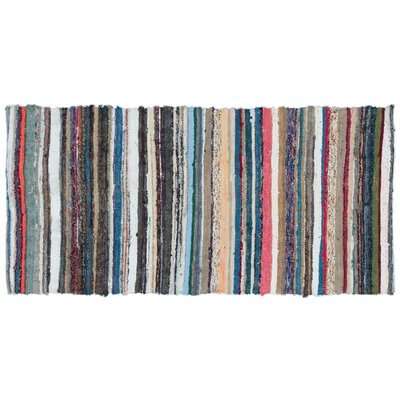 One-of-a-Kind Carramar Hand-Knotted Before 1900 Hemp Gray/Red/Blue 2'6" x 5'3" Area Rug - Image 0