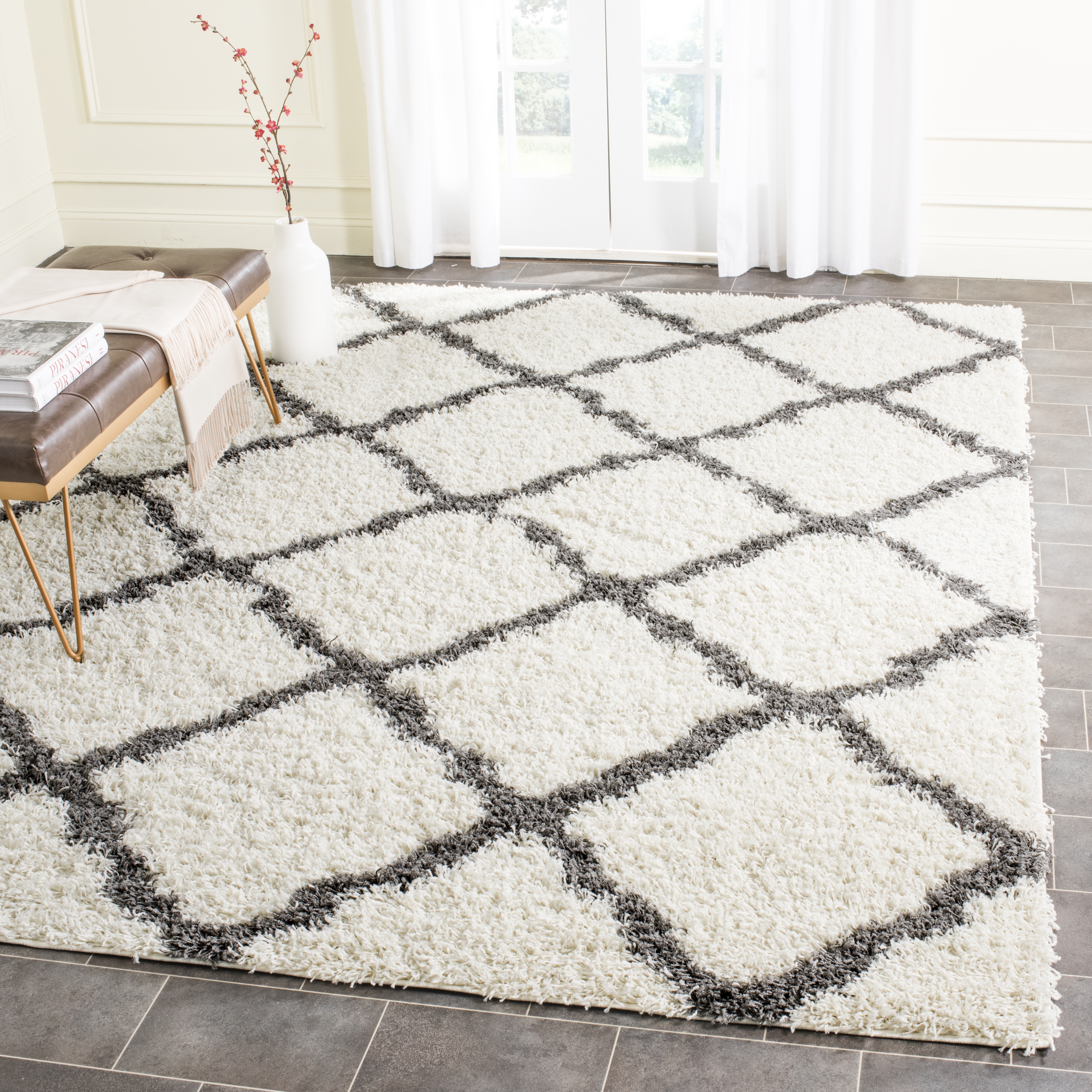 Arlo Home Woven Area Rug, SGD257H, Ivory/Dark Grey,  8' X 10' - Image 1