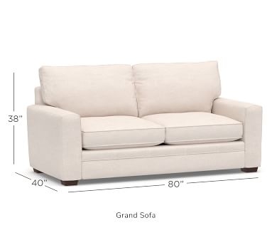 Pearce Square Arm Upholstered Sofa 72", Down Blend Wrapped Cushions, Jumbo Basketweave Ivory - Image 3