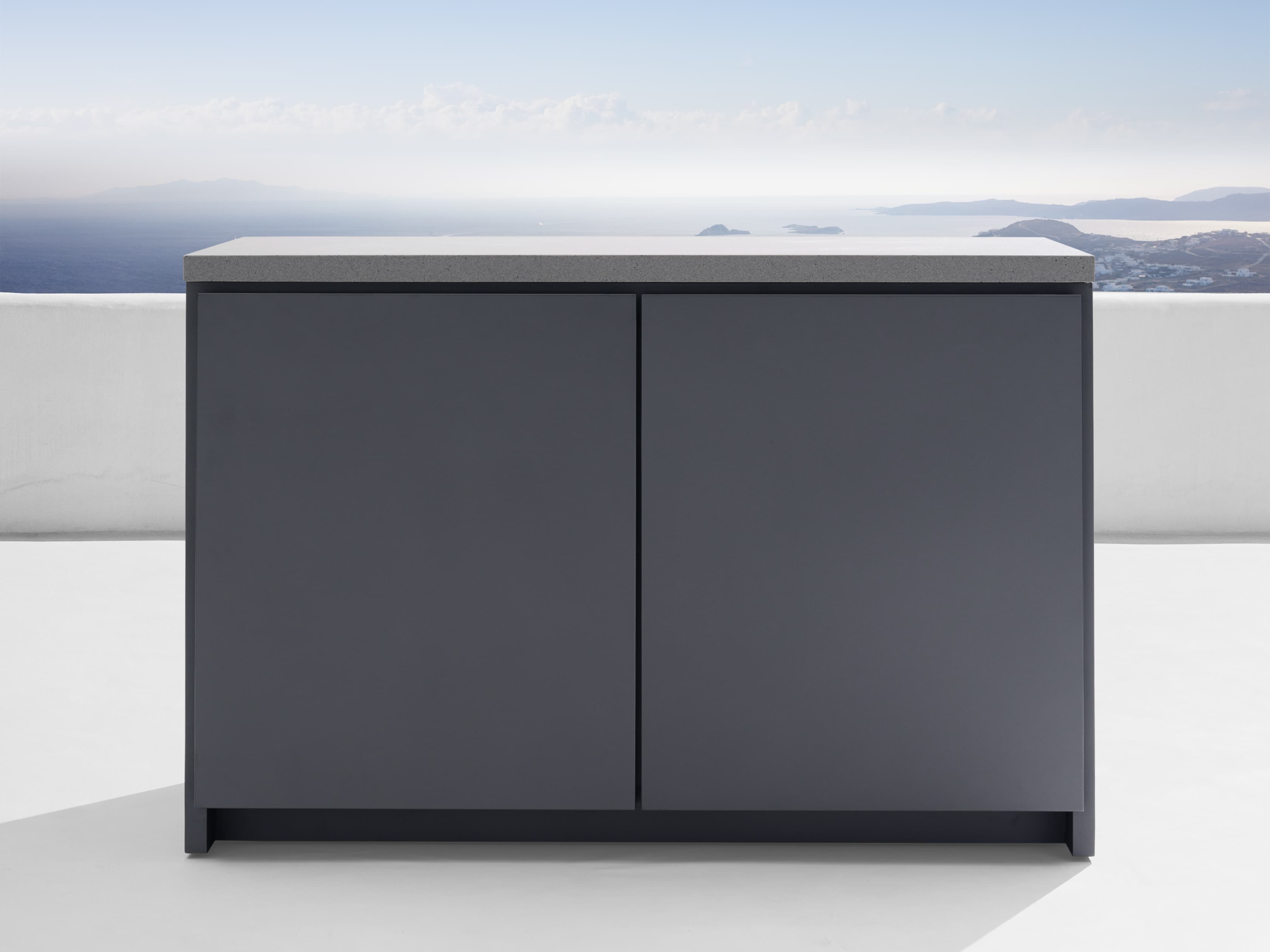 Outdoor Modular Kitchen Two-Door Cabinet Aluminum in White - Image 0