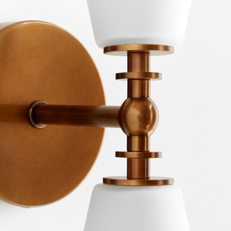 Saintes 2-Light Brass and Glass Wall Sconce Light Set of 2 - Image 3