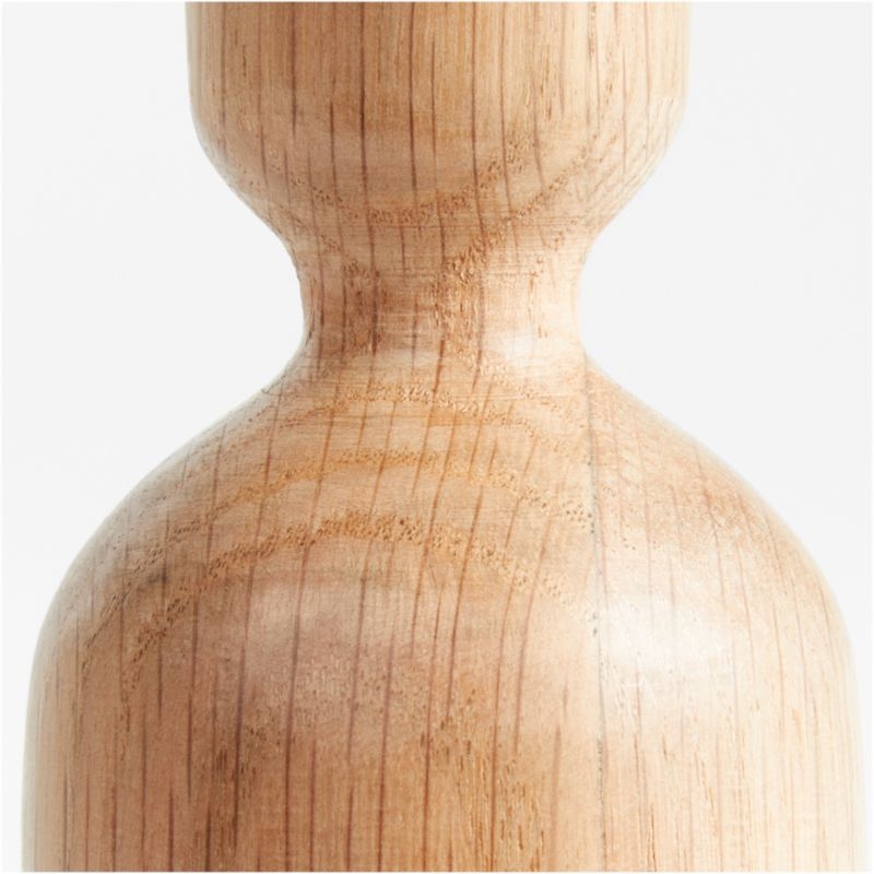 Asker Natural Wood Taper Candle Holders, Set of 2 - Image 1