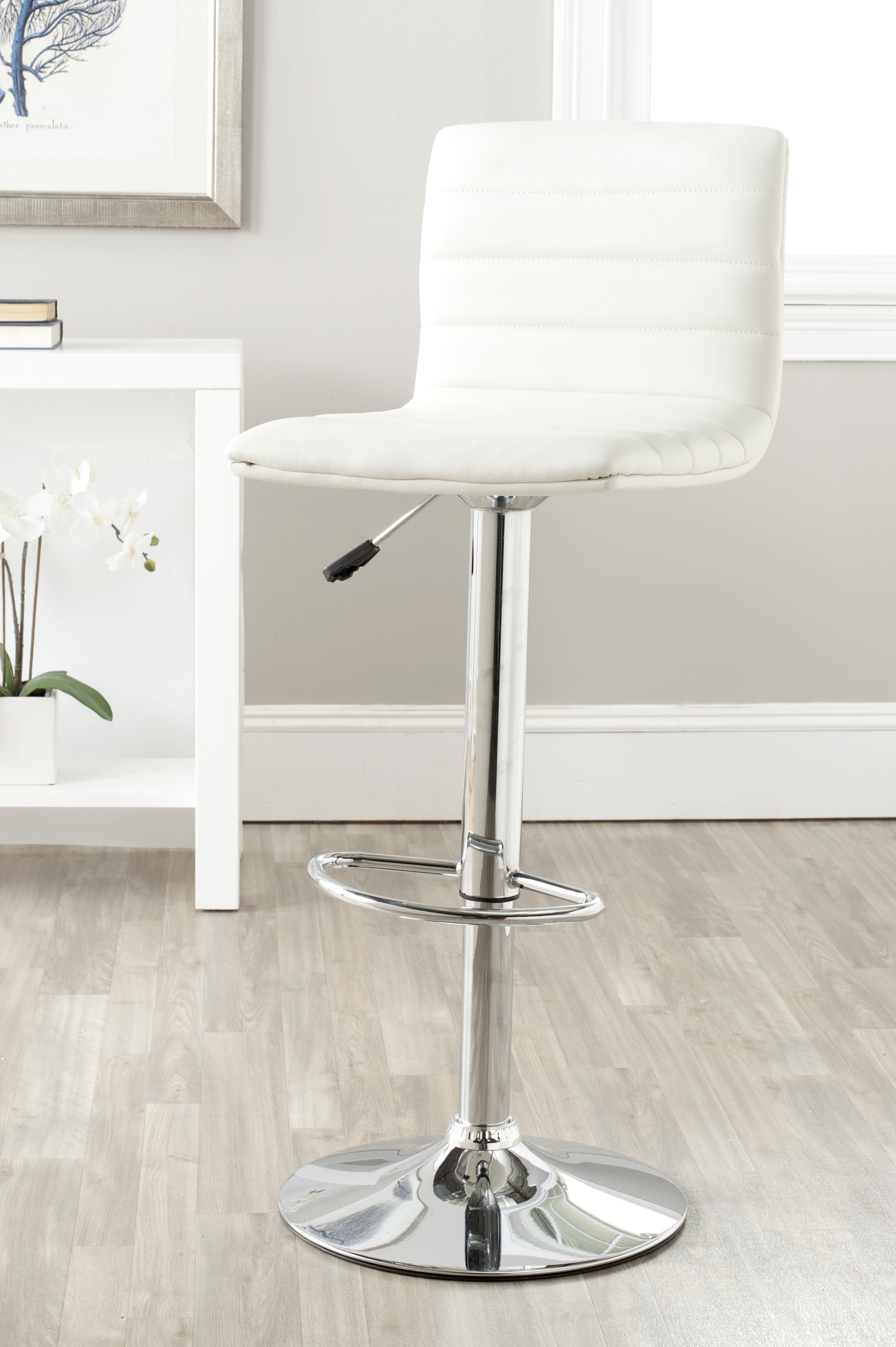 Arissa Swivel Bar Stool - White - Safavieh - Image 4