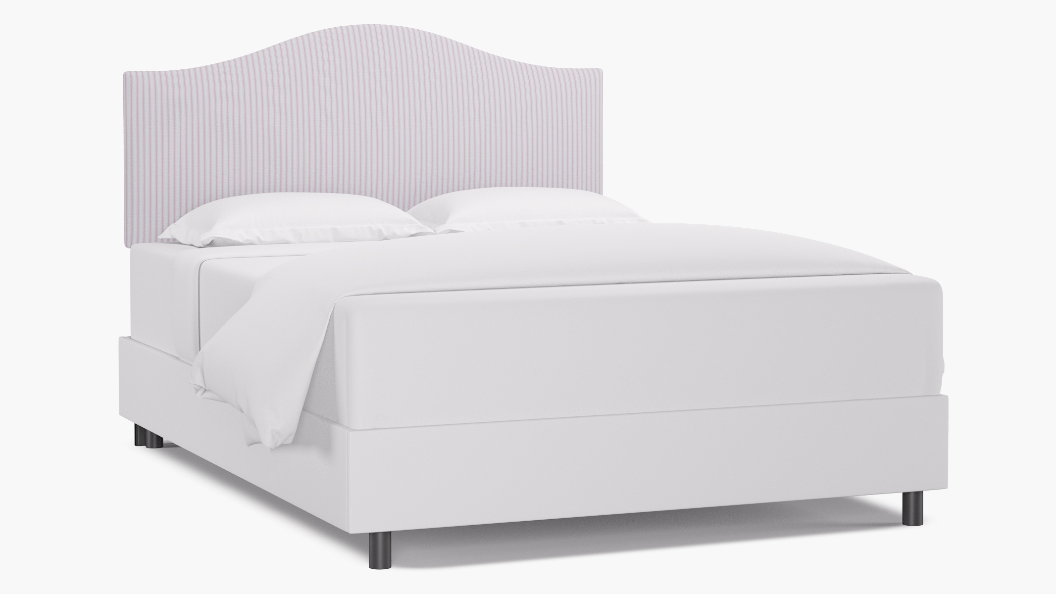 Camelback Headboard, Pink Classic Ticking Stripe, Queen - Image 0