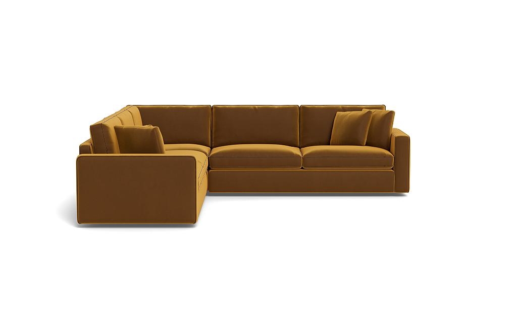 James 3-Piece 4-Seat Corner Sectional with Contrast Piping - Image 0