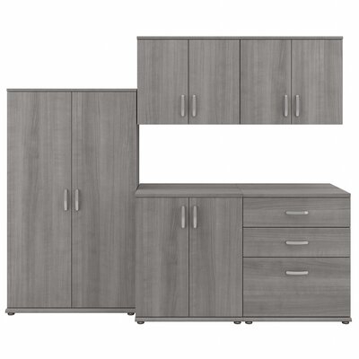 Bush Business Furniture Universal 92W 5 Piece Modular Storage Set With Floor And Wall Cabinets - Image 0