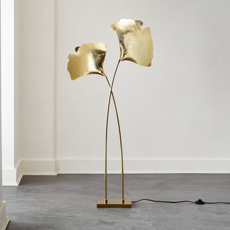 Ginkgo Brass Sculptural Floor Lamp - Image 4