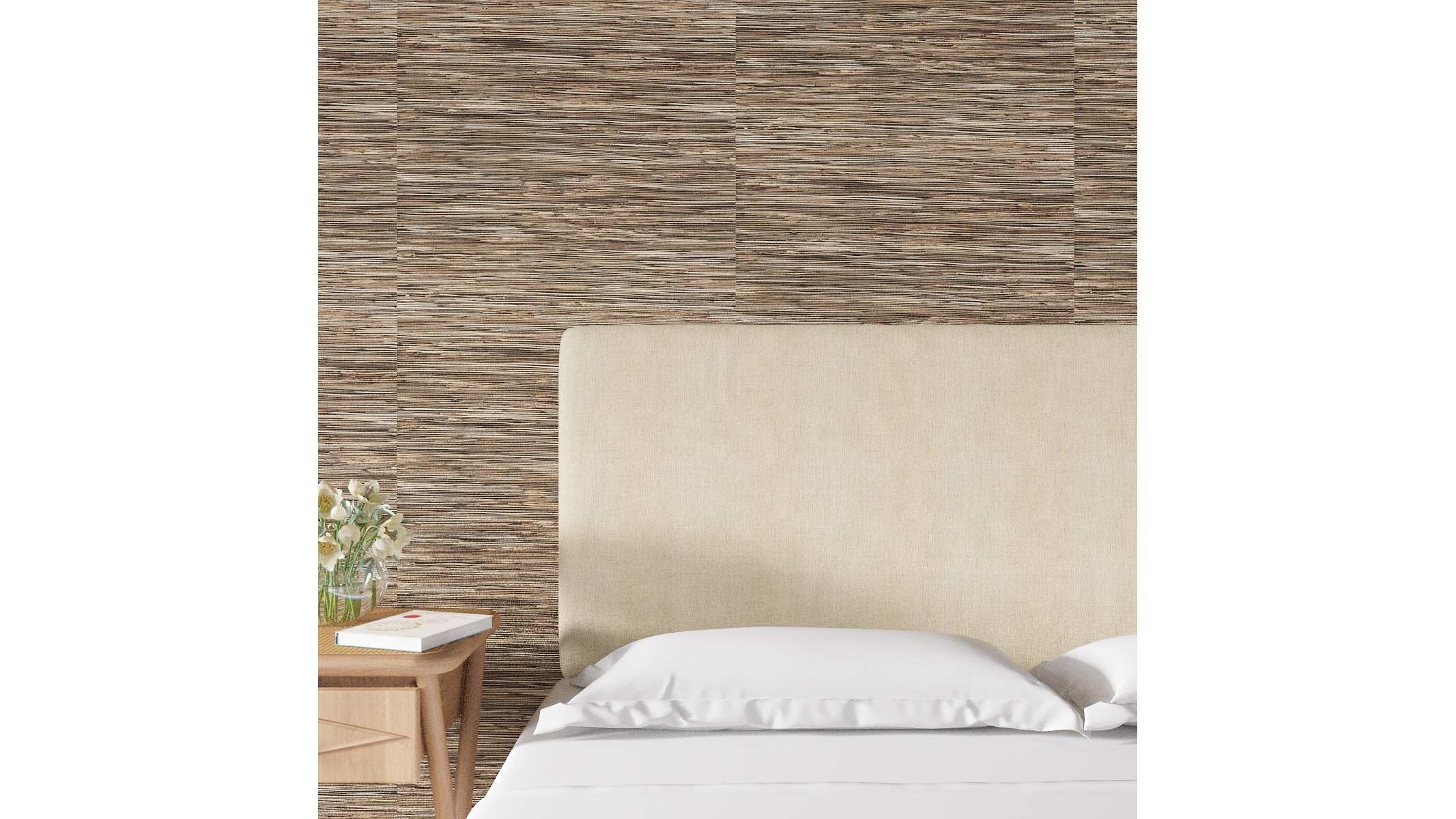 Grasscloth Wallpaper, Midnight Raffia - Image 2