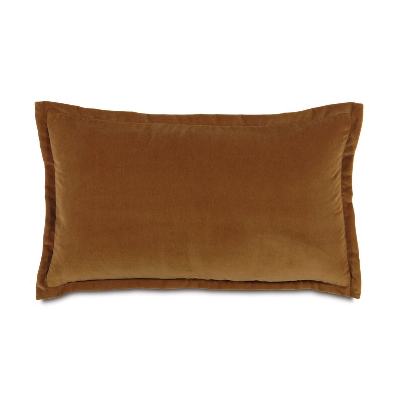 Jackson Solid Velvet Rectangular Pillow Cover & Insert, Rust, 26" x 15" - Image 0