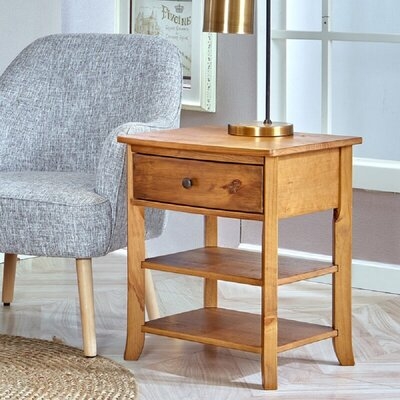 1 - Drawer Solid Wood Nightstand - Image 0