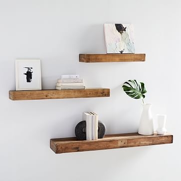 Reclaimed Pine (36") Floating Shelf, Solid Wood - Image 1